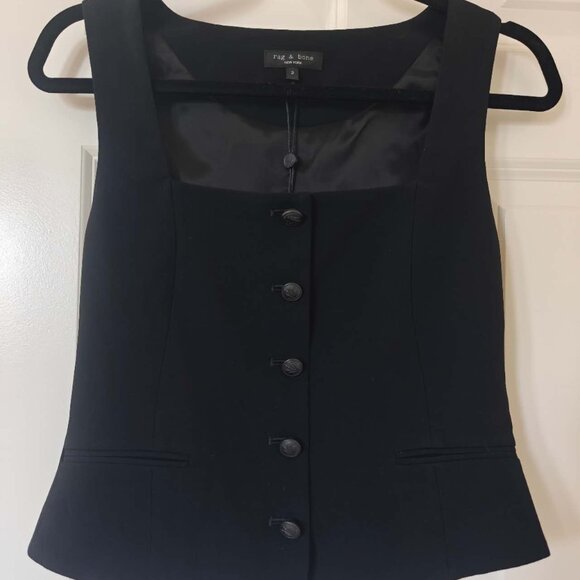NWT rag & bone Mariana Italian Crepe Vest - Picture 6 of 8